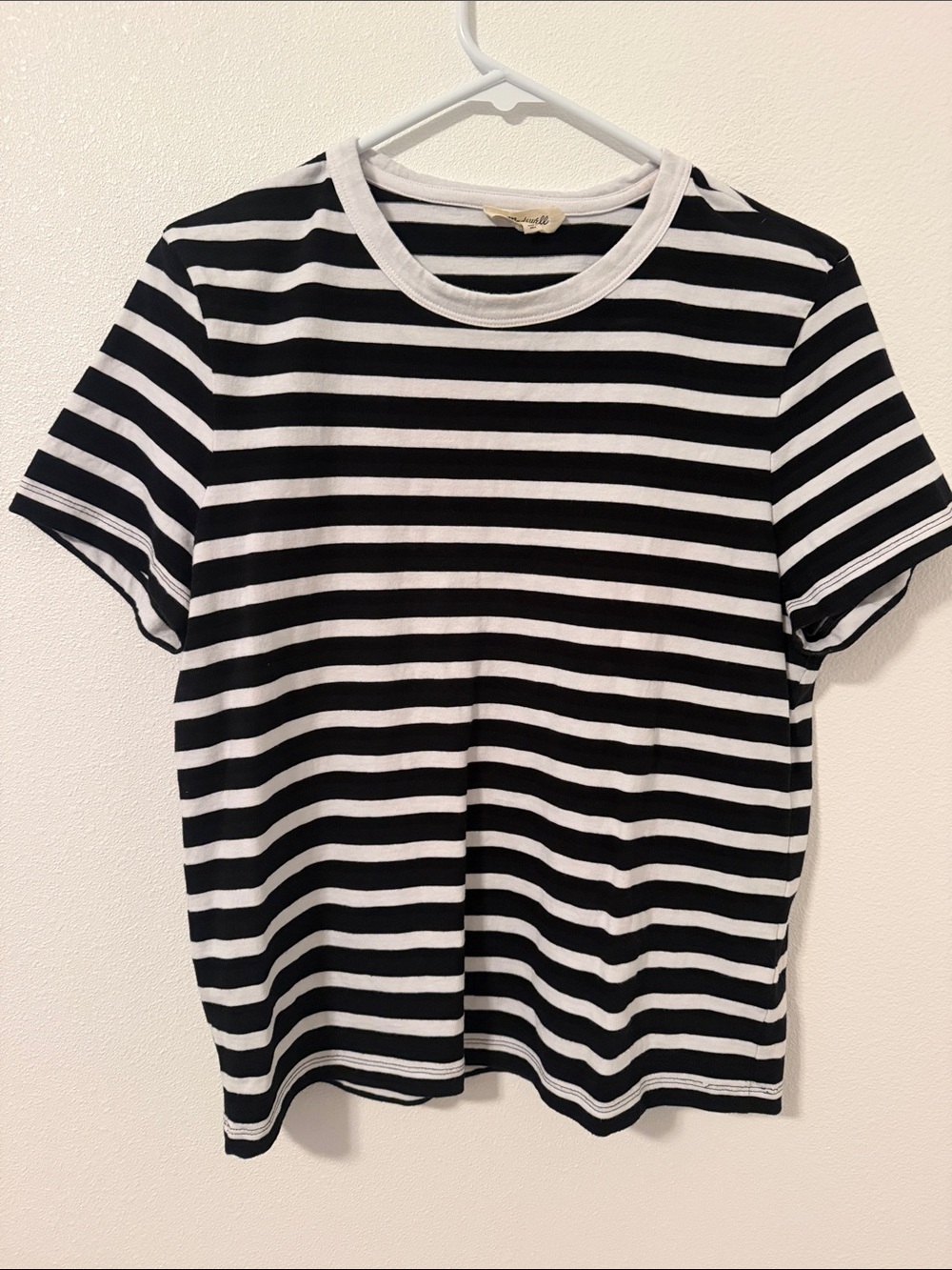 Madewell Black & White Striped Short Sleeve Tee